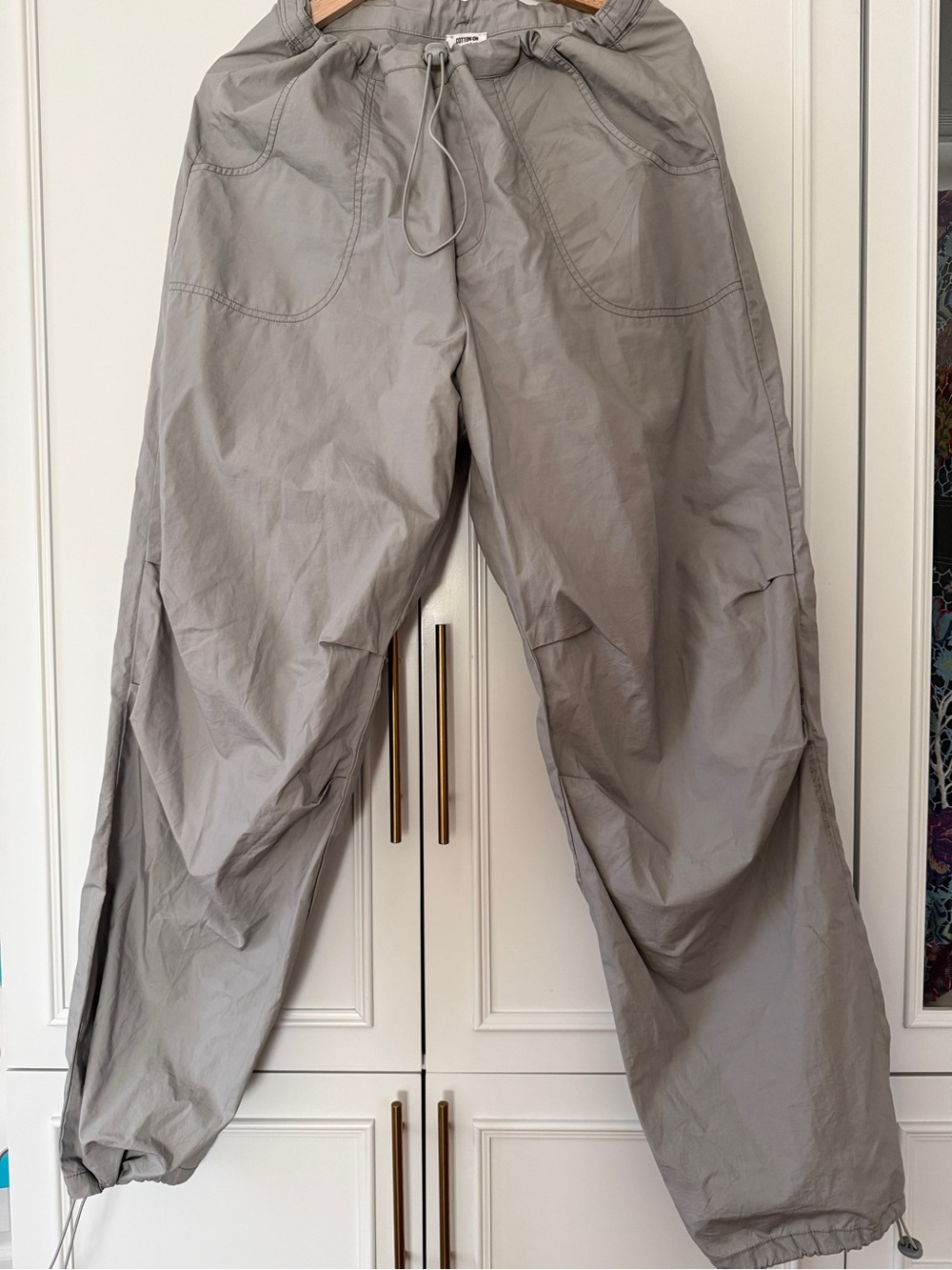 Cotton On Men's Light Gray Drawstring Joggers